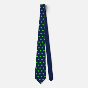 Polka Dot Neck Tie (Navy Blue & Lime Green)