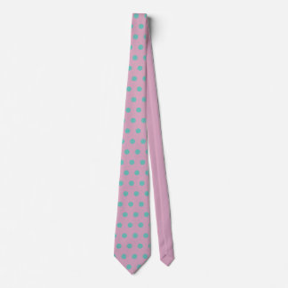 Polka Dot Neck Tie (Pink & Aqua)