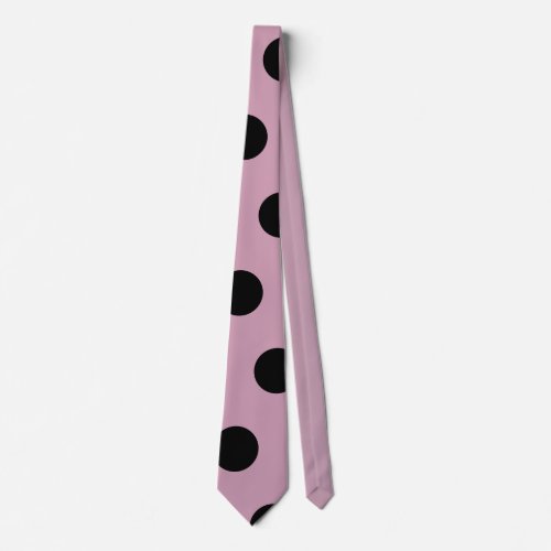 Polka Dot Neck Tie Pink  Black