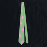 Polka Dot Neck Tie (Sage Green & Pastel Pink)<br><div class="desc">Polka dots...  in vintage style...  for those who love to live a retro lifestyle... 

Sage green background with pastel pink polka dots... 

Great little gift idea...  for birthdays,  celebrations,  holidays,  spring events and more...  and an everyday essential... </div>