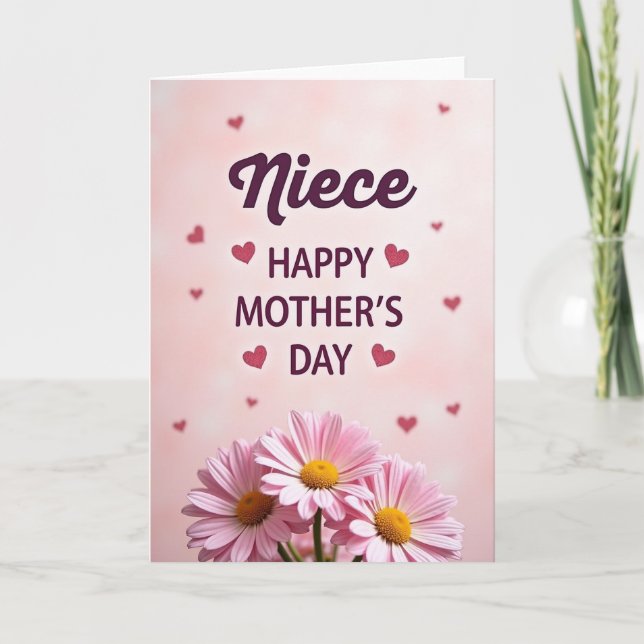 Polka Dot Niece Happy Mothers Day Card (Front)