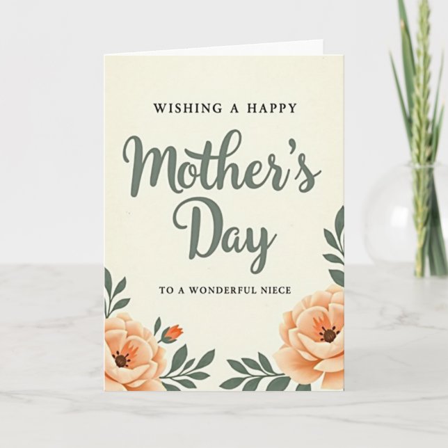 Polka Dot Niece Mothers Day Card (Front)