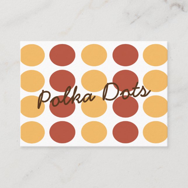 Polka Dot Orange Brown Polka Dot  Business Card (Front)
