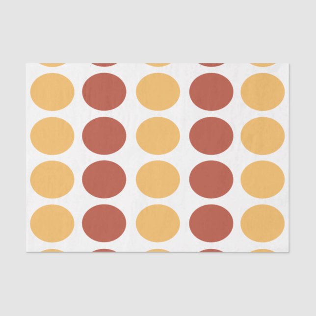 Polka Dot Orange Brown Polka Dot  Tissue Paper (Front)