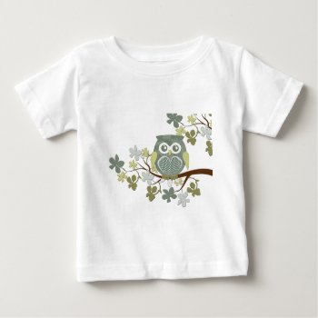 Polka Dot Owl In Tree Baby T-shirt by CuteLittleTreasures at Zazzle