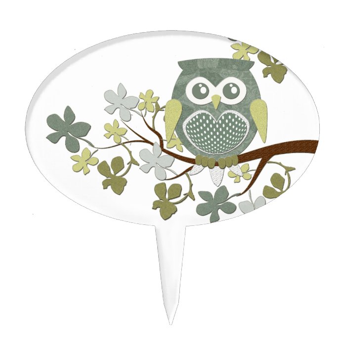 Polka Dot Owl in Tree Cake Topper