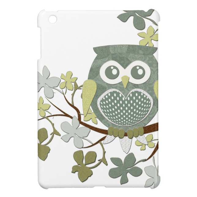 Polka Dot Owl in Tree iPad Mini Cover (Back)