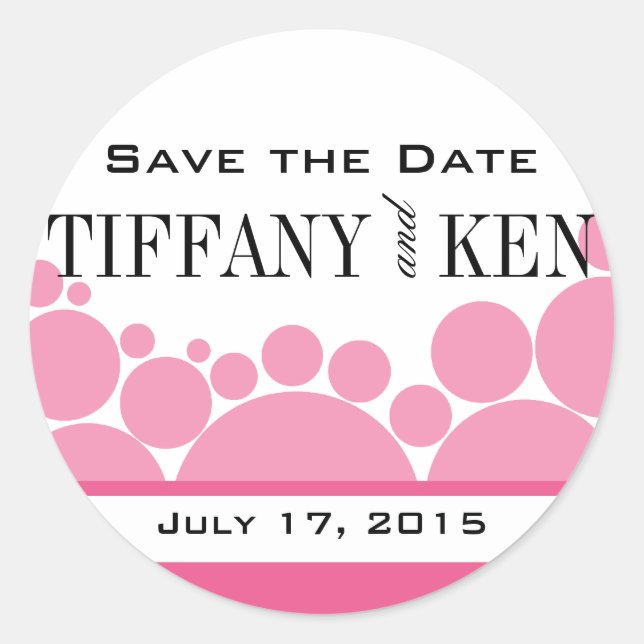 Polka Dot Parade | pink Classic Round Sticker (Front)