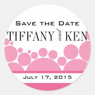 Polka Dot Parade   pink Classic Round Sticker