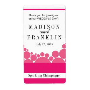 Polka Dot Parade Wine Champagne hot pink Label