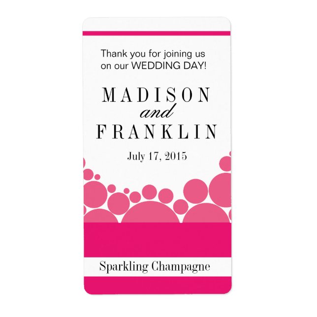 Polka Dot Parade Wine Champagne hot pink Label (Front)