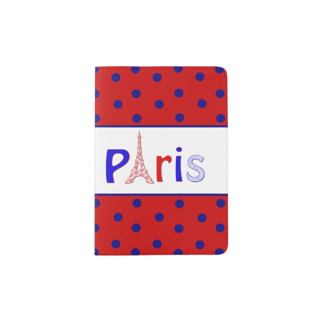 Polka Dot Paris Passport Holder (Front)