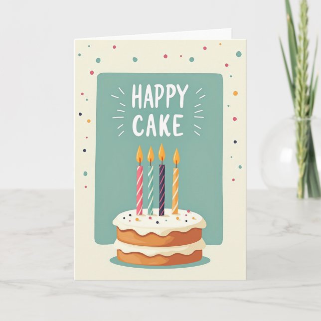 Polka Dot Party Cake Card (Front)