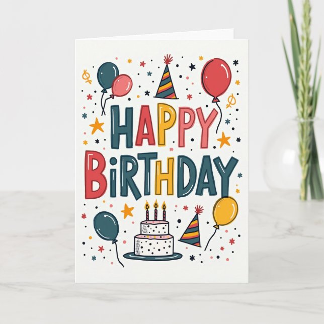 Polka Dot Party Fun Card (Front)