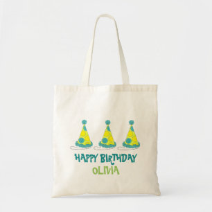Polka Dot Party Hat Happy Birthday Celebration Tote Bag