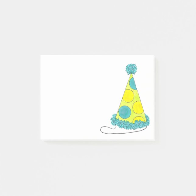 Polka Dot Party Hat Happy Birthday New Year's Eve Post-it Notes (Front)