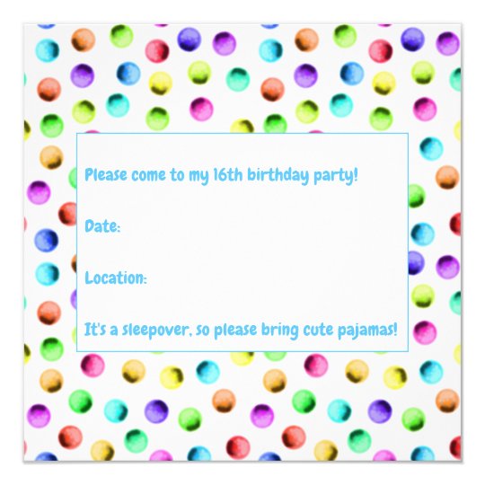 Polka Dot Party Invitation | Zazzle.com