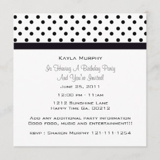 Polka Dot Party Invitations