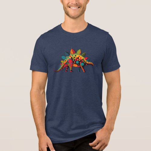 Polka Dot Party Pal: Stegosaurus Unisex T-Shirt Tri-Blend Shirt