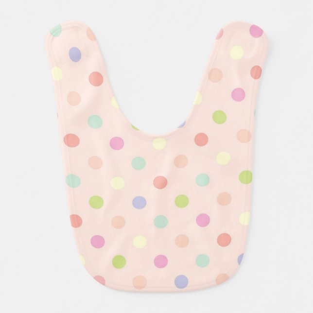 Polka dot pattern baby bib (Front)