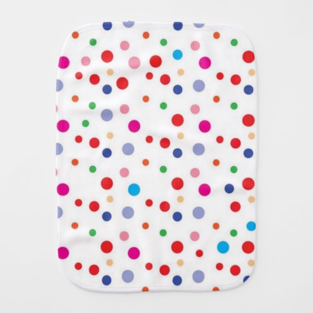 Polka dot pattern baby burp cloth (Front)