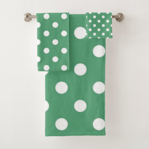 Polka dot pattern bath towel set