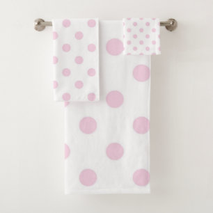Polka dot pattern bath towel set