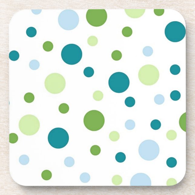 Polka dot pattern beverage coaster (Front)