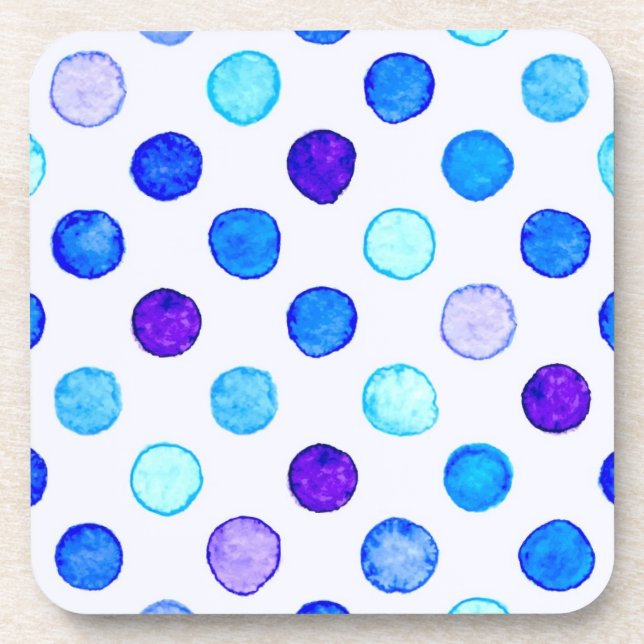 Polka dot pattern beverage coaster (Front)