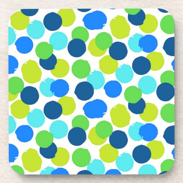 Polka dot pattern beverage coaster (Front)