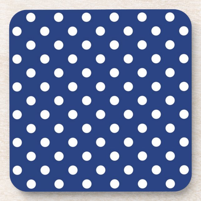 Polka dot pattern beverage coaster (Front)