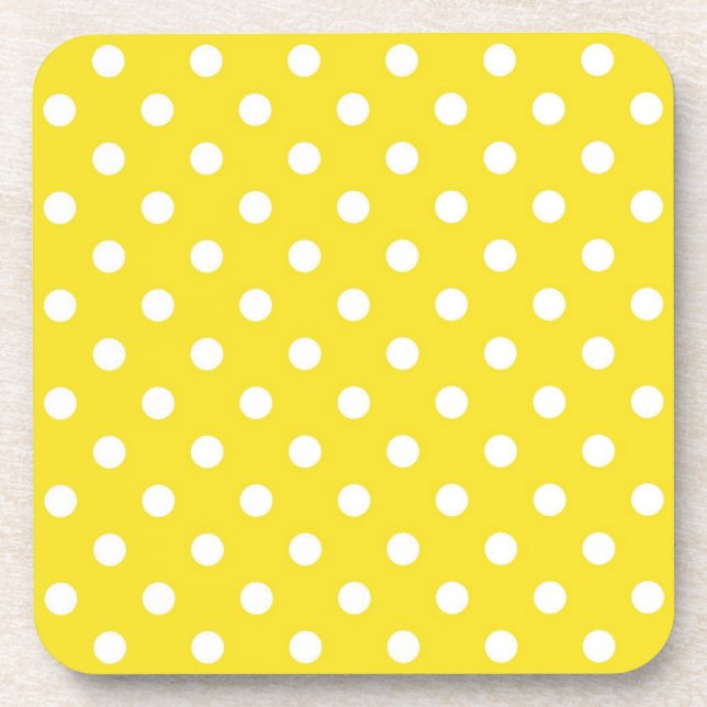 Polka dot pattern beverage coaster (Front)