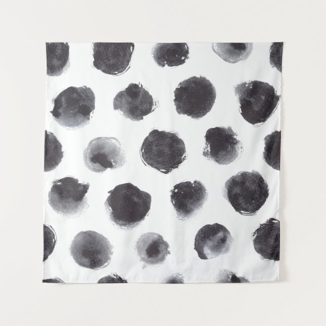 Polka dot pattern: black, gray. tapestry (Front)
