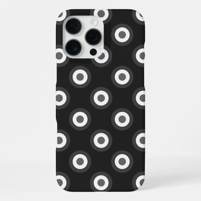 Polka Dot Pattern - Black White Gray iPhone Case (Back)