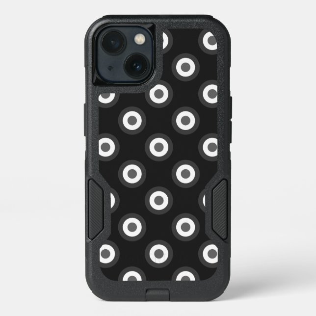 Polka Dot Pattern - Black White Gray Otterbox iPhone Case (Back)