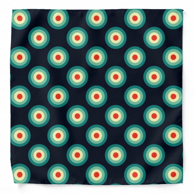 Polka Dot Pattern - Blue Aqua Green Yellow Red Bandana (Front)