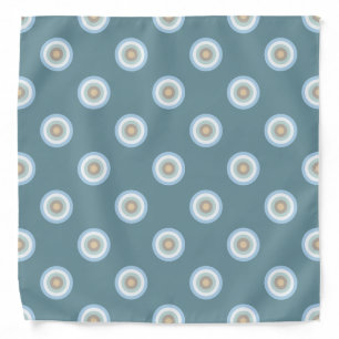 Polka Dot Pattern -Blue Brown Sand Beige Turquoise Bandana