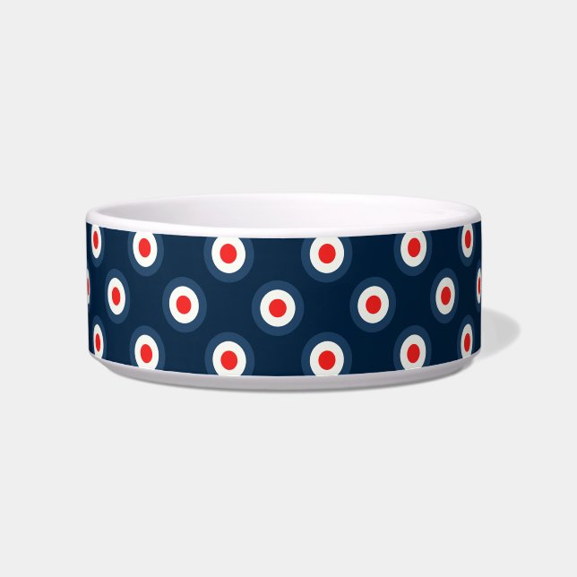 Polka Dot Pattern - Blue Red White Bowl (Left)