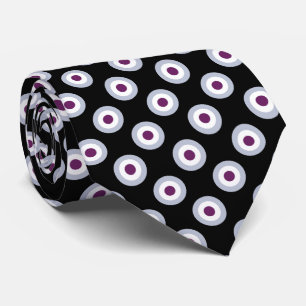Polka Dot Pattern - Blue Violet Black White Neck Tie