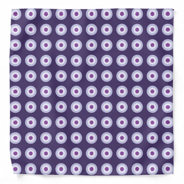 Polka Dot Pattern - Blue Violet Purple Lavender Bandana (Front)