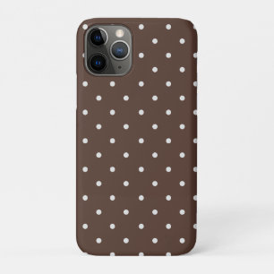 Polka Dot Pattern Brown White for Women Girls iPhone 11 Pro Case