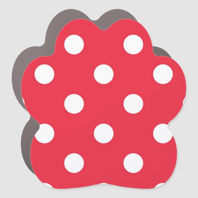 Polka dot pattern car magnet (Front)