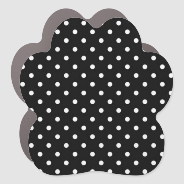 Polka dot pattern car magnet (Front)