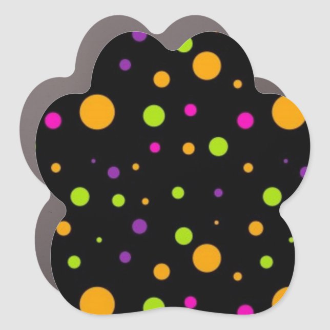 Polka dot pattern car magnet (Front)
