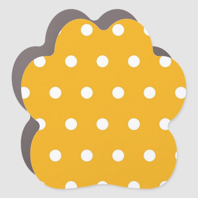 Polka dot pattern car magnet (Front)