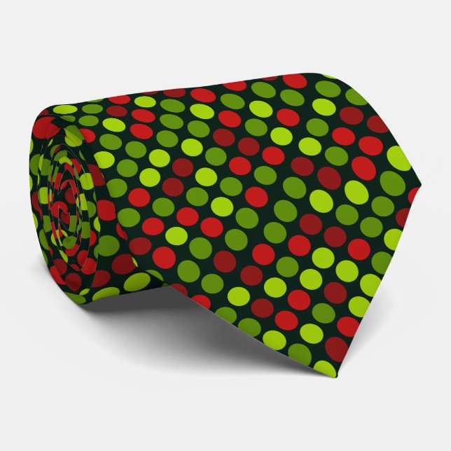 Polka dot pattern christmas Tie (Rolled)