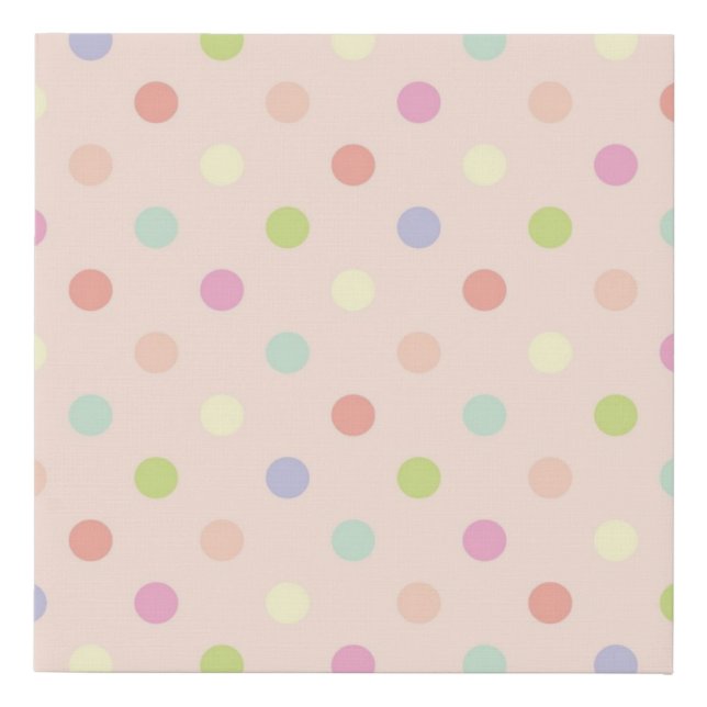 Polka dot pattern faux canvas print (Front)