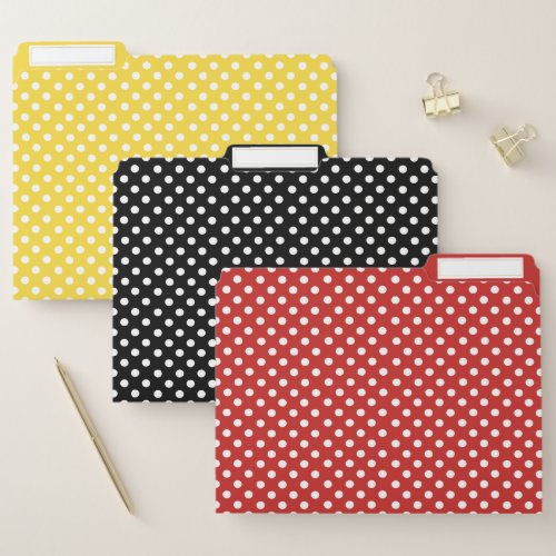 Polka Dot Pattern File Folder Set