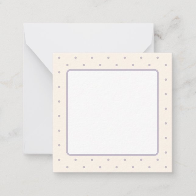 Polka Dot Pattern Flat Note Card (Front)