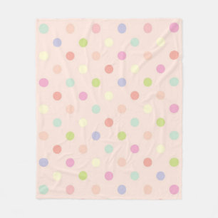 Polka dot pattern fleece blanket